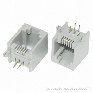 Plastic Black 4P4C RJ11 Connector